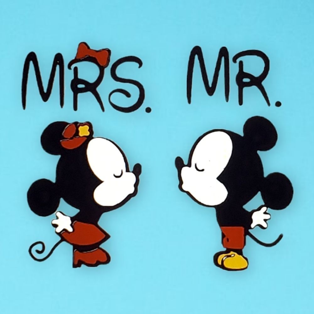 Mr & Mrs Mouse Couple Permanent Vinyl Decal